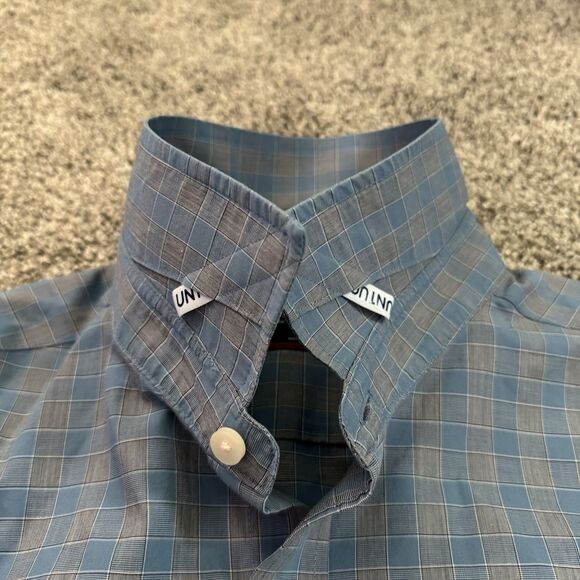 UNTUCKit Buriano Blue Gray Check Regular Fit Cotton Shirt Men’s Size XL - Picture 5 of 12